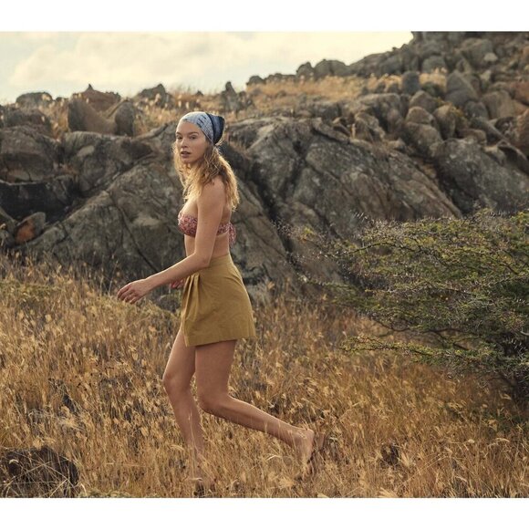 💕DOEN💕 Jade Short ~ High Waisted Cotton Poplin Shorts Bay Leaf 10 NWT - Picture 5 of 12